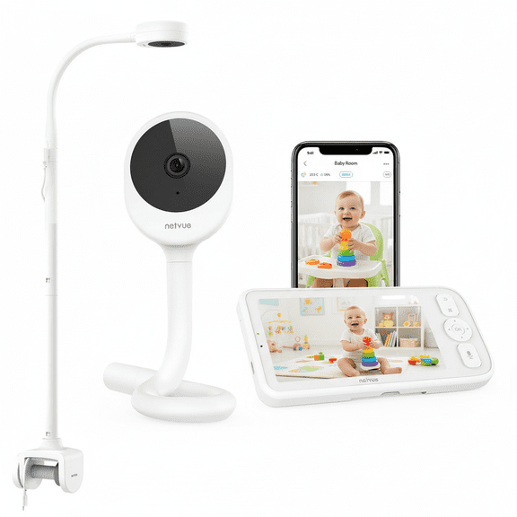 Baby Monitor with Camera and Audio, Netvue Peekababy 1080P HD 5" Video Monitors Security Cameras