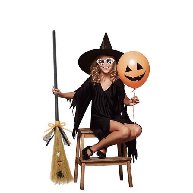 DecoratióN De Halloween, Escoba De Bruja Palo De Escoba De Bruja Accesorios De Ropa De Bruja De Halloween