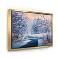 thumbnail image 3 of Designart 'Pastel Winter Forest With River' Lake House Framed Canvas Wall Art Print, 3 of 5