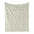 thumbnail image 1 of Floral Soft Flannel Fleece Throw Blanket, Continuous Simplistic Yellow Tones Dill Flowers Sketch Illustration, Cozy Plush for Indoor and Outdoor Use, 60" x 80", Pale Coffee Sage Green, by Ambesonne, 1 of 5