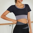 thumbnail image 2 of DAFEI Workout Tank Tops for Women Side Ruched Short Sleeve High Neck Crop Top Summer Athletic Gym Shirts, 2 of 5