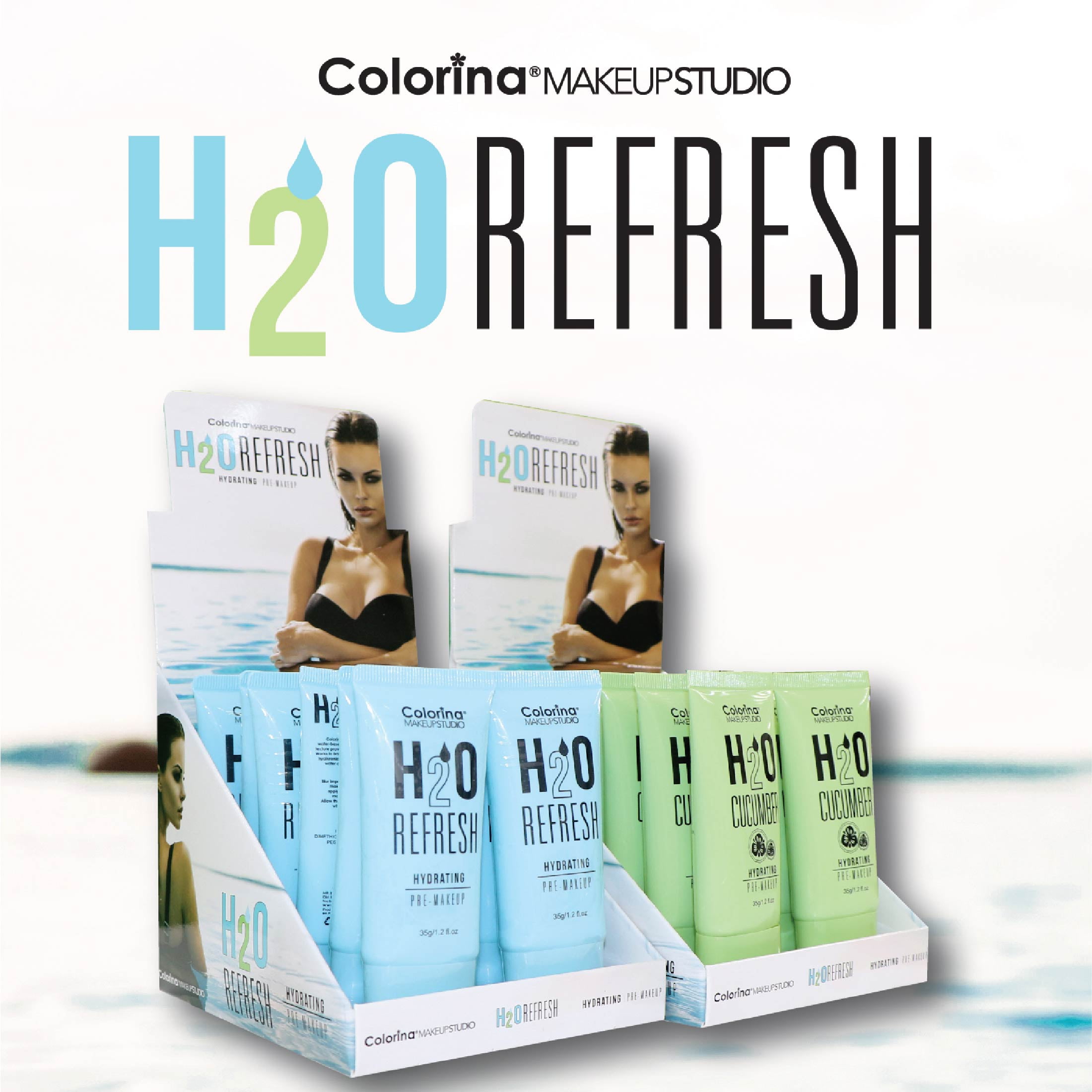 Colorina Makeup Studio H2O Refreshing Hydrating Pre Makeup Foundation Primer 1.2 oz