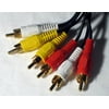 25FT RCA AV AUDIO VIDEO 3 CABLE 25 FT DVD VCR TV STEREO PLUG GOLD PLATED JACKS