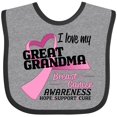 thumbnail image 3 of Inktastic I Love My Great Grandma Breast Cancer Awareness Hope, Support, Love Boys or Girls Baby Bib, 3 of 4