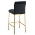 thumbnail image 2 of Contemporary Velvet and Metal 26" Counter Stool Set of 2 Black and Aged Gold Leg, 2 of 6