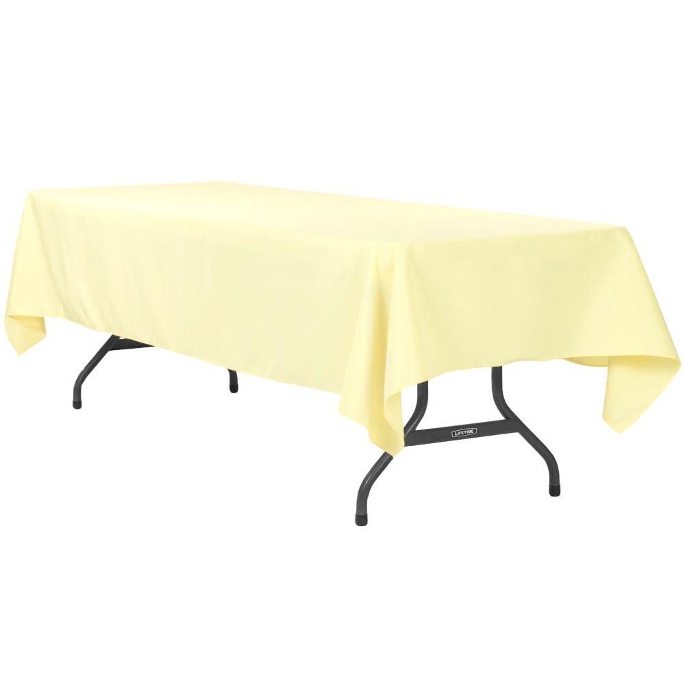 1 Pc, 60"X120" Rectangular Polyester Tablecloth Pastel Yellow For