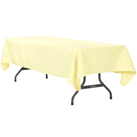 

1 Pc 60 X120 Rectangular Polyester Tablecloth - Pastel Yellow For Weddings Trade Shows Showrooms Events