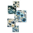 thumbnail image 3 of Designart "Nautical Blue Ivory Floral Grace" Floral Wall Art Set Of 5 - Teal Cottage Hallway Metal Art Print Set, 3 of 6