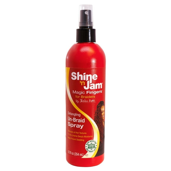 Shine N Jam Magic Fingers Unisex Detangling, Moisturizing Un-Braid Spray 12 fl oz