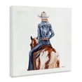 thumbnail image 4 of Stupell Industries Trendy Cowgirl on Horse People Painting Wrapped Canvas Art Print Wall Art, 30 x 30, 4 of 8