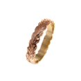 thumbnail image 3 of 14k yellow rose gold 2 tone custom hand engraved Hawaiian scroll maile ring 4mm cut out size 8, 3 of 8