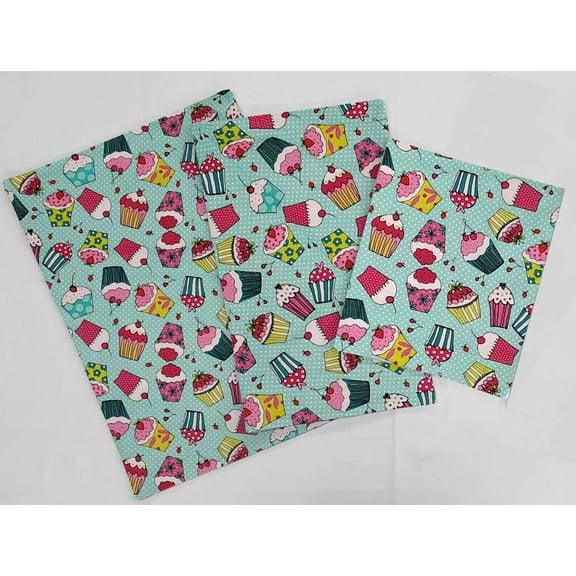 Teal Cupcakes Countertop Appliance Slider Mats by Penny's Needful Things - Medium