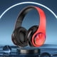thumbnail image 2 of Auriculares LED rojos plegables con Bluetooth 5.0, subwoofer, micrófono integrado, llamada inalámbrica, cancelación de ruido estéreo, almohadillas suaves, 2 of 4