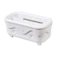 thumbnail image 2 of Organizador de caja de pañuelos | Plástico compuesto moderno | Almacenamiento de cajones | Estilo escandinavo | Tapa transparente | Mesa de centro para casa Oficina | Blanco Beige Amarillo |, 2 of 6