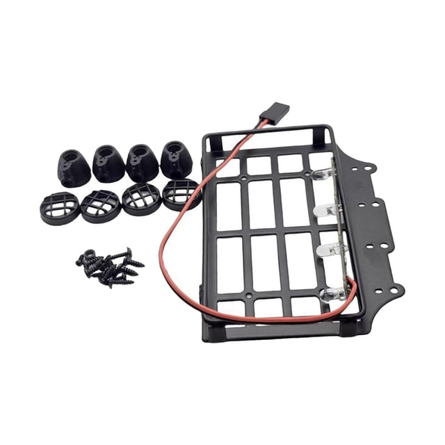 Portaequipajes de metal RC con portaequipajes de repuesto ligero y resistente para RC Crawler luz redonda
