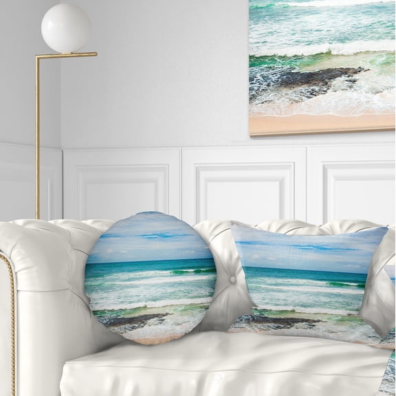Designart Indian Ocean - Seascape Photography Throw Pillow - 12x20