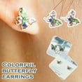 thumbnail image 6 of VIVIDCRAFT Symphony Sterling Silver Crystal Butterfly Stud Earrings, 6 of 9