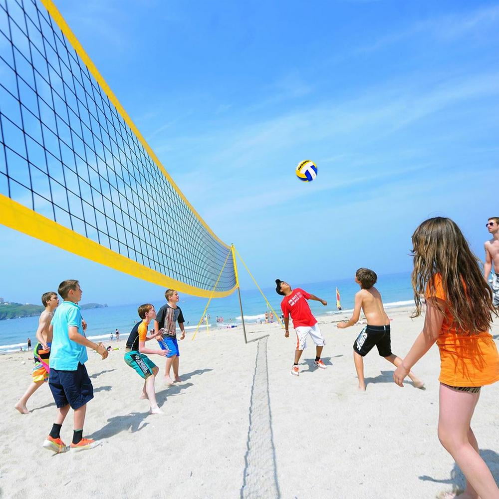 Volleyball Net Set 20FT Beach Park Sport Outdoors Team Ball+Volleyball+Carry Bag 