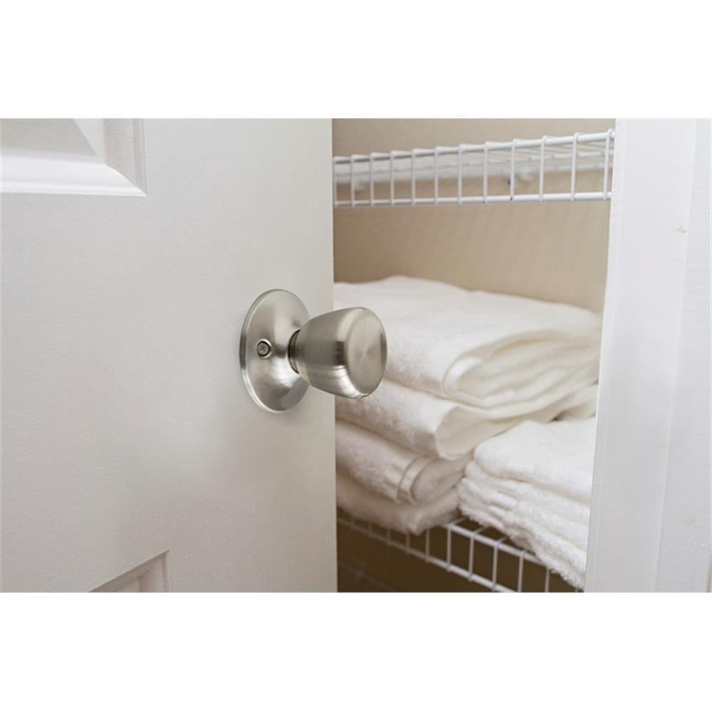 Bowery Hill Terrace Dummy Silver Brass Reversible Door Knob in Satin Nickel