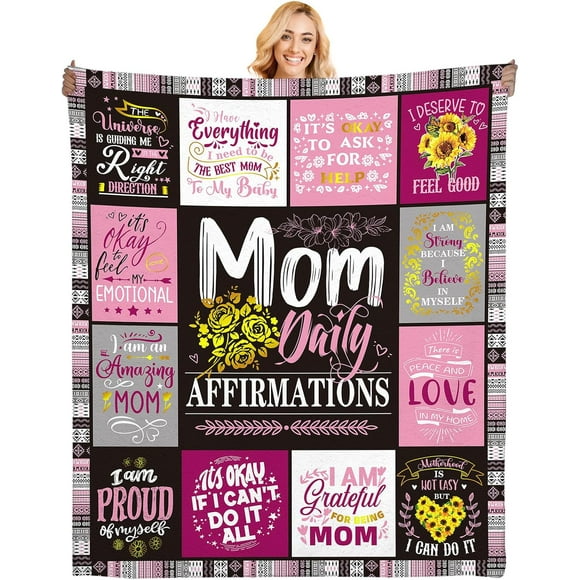 Couverture VEGlkj pour Maman pour Femmes, Idées de Cadeaux pour Nouvelle Maman, Cadeau d'Anniversaire pour Elle de la Part de Son Fils Fille, 60"X50 Pouces