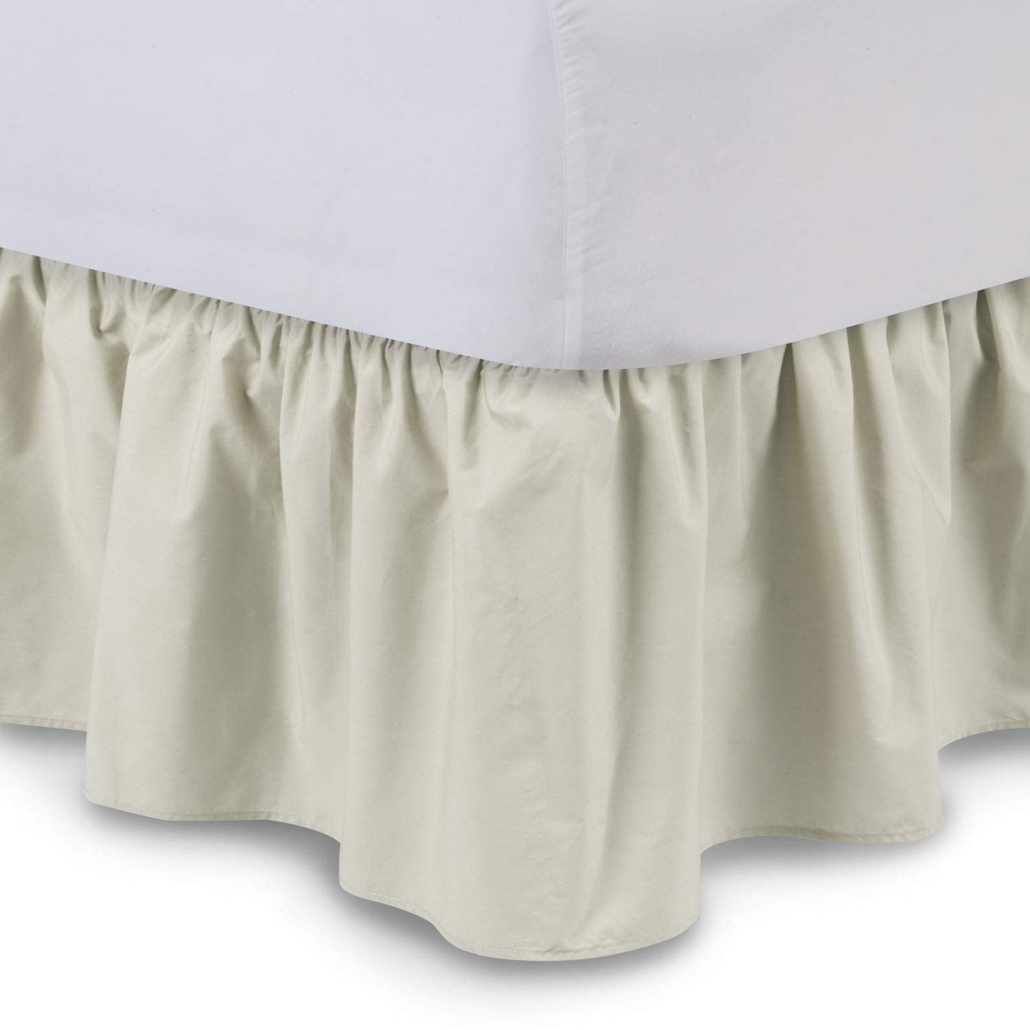 Ruffled Bed Skirt (Cal King, Hunter) 14 Inch Drop Dust Ruffle with Platform,