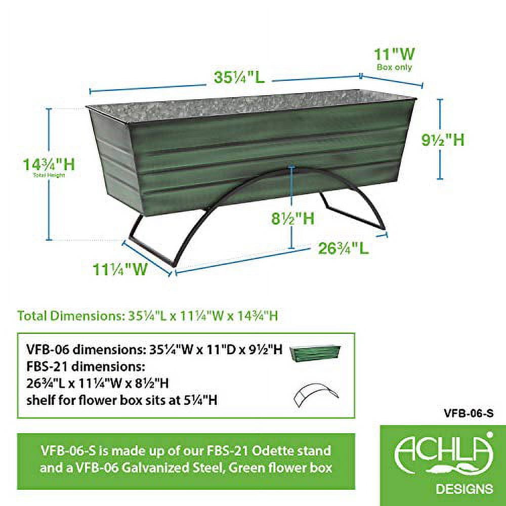 Achla VFB-06-S Odette Stand with Flower Box, Green - Large