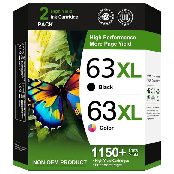 Cartuchos de tinta Adocur 63XL negro y color para HP 63