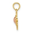 thumbnail image 3 of FJC Finejewelers 14 kt Two Tone Gold Yellow and Rose Polished and Textured Heart Charm 19 x 11 mm, 3 of 6
