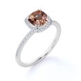 thumbnail image 4 of JeenMata 1.75 Carat Cushion Cut Lab Morganite Engagement Ring in 18K White Gold Over Silver, 4 of 5