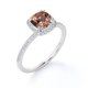 thumbnail image 4 of JeenMata Anillo de Compromiso con Halo Pavé de Morganita y Moissanita de 1,75 Quilates con Engaste Doble de Puntas en Baño de Oro Blanco de 18 K sobre Plata, 4 of 6