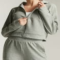 thumbnail image 3 of Women Waffle Workout Sports Jackets Solid Color Zip Yoga Track Hoodies, 3 of 5