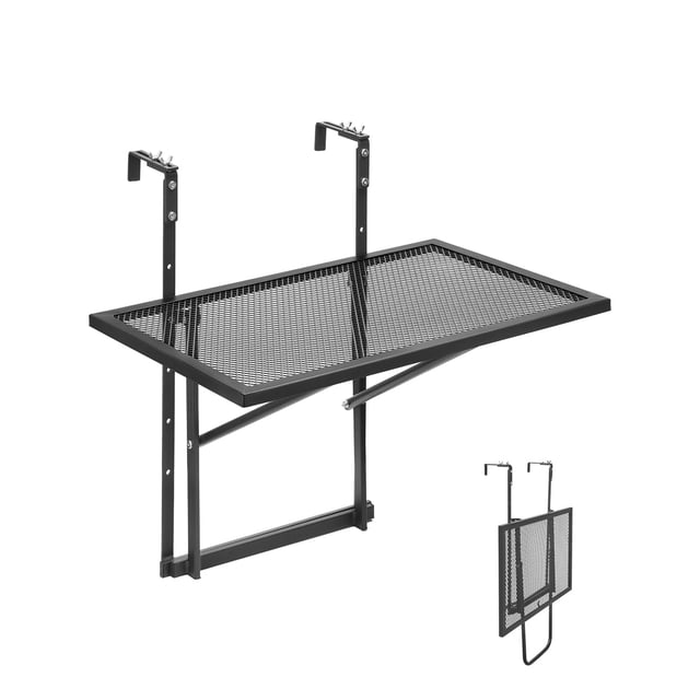 Mesa colgante para balcón VEVOR, 24 x 40 cm, con barandillas plegables de metal
