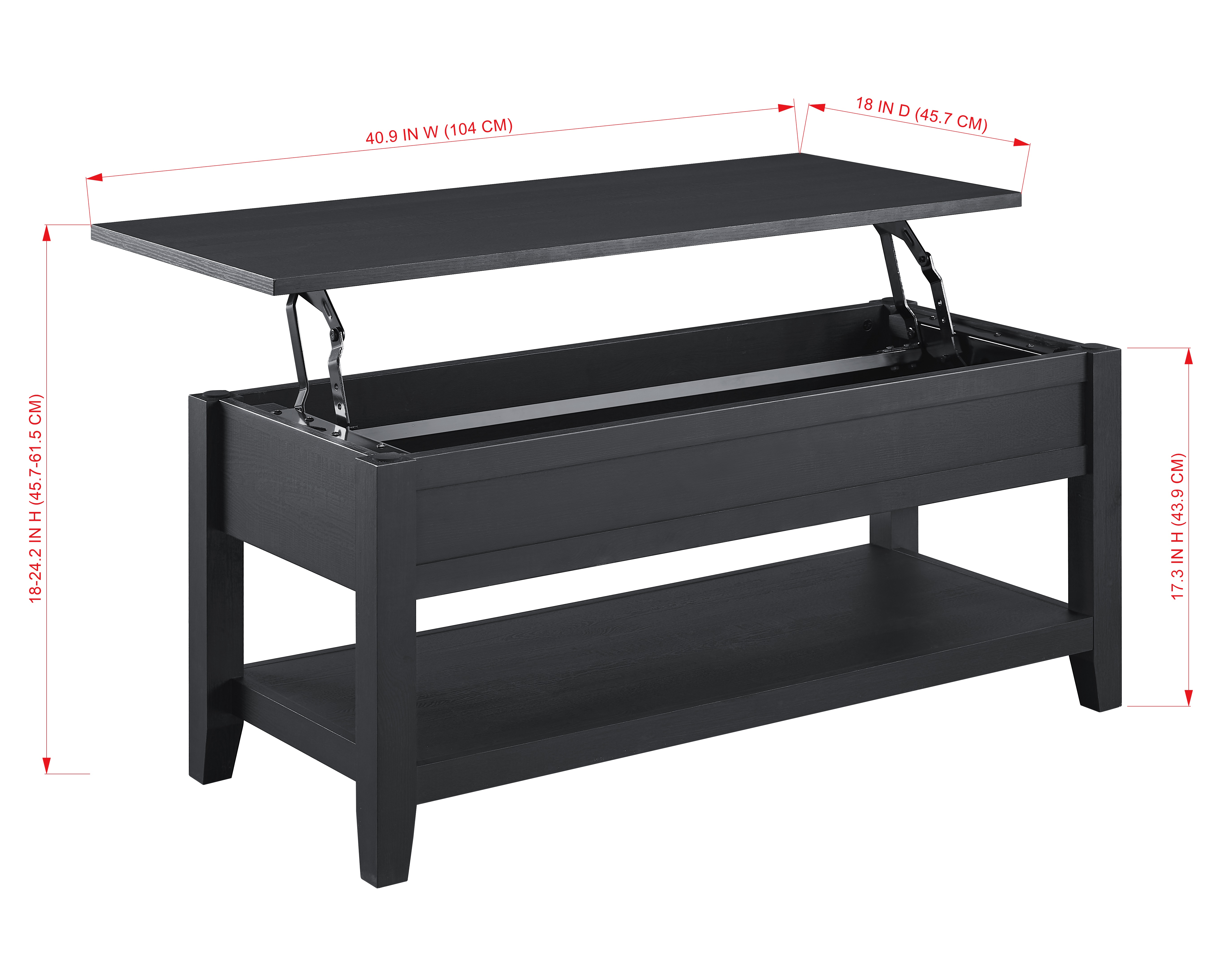Mainstays Lift-Top Coffee Table with Hidden Storage, Blackwood photo 5
