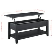 Mainstays Lift-Top Coffee Table with Hidden Storage and Storage Shelf, Blackwood Finish