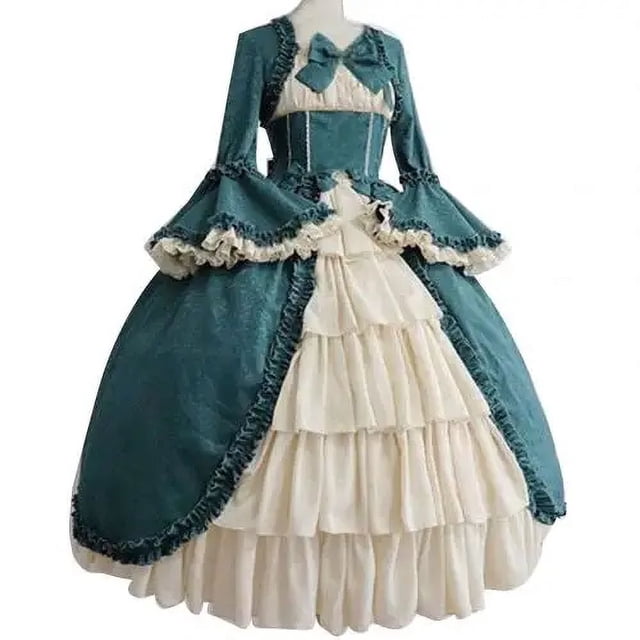 Vestido Medieval Retro victoriano para mujer, traje de baile de corte gótico, disfraz de Cosplay para Halloween y Carnaval