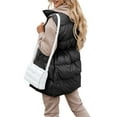 thumbnail image 4 of Liacowi Long Puffer Vest for Women Juniors Plus Size Zipper Down Jacket Lightweight Coat Casual Winter Drawstring Waist Padded Long Waistcoat, 4 of 9