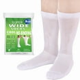 thumbnail image 1 of 3 Pairs White Super Wide Socks - for Lymphedema - Bariatric Sock – Oversized Anti-Slip Sock Stretches up to 30'' over Calf for Swollen Feet Mens and Womens Legs - One Size Unisex, 1 of 6