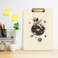 thumbnail image 2 of FORMRS Acrylic Clipboard with Low Profile Clip Standard A4 Letter Size, 12.5" x 9", Beige Astronaut Planet, 2 of 8