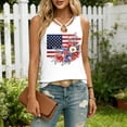 thumbnail image 4 of Fewfanhot Women's 4th of July 250th Anniversary American Flag Print Tank Top, Halter O-Ring Neck Sleeveless Patriotic Star Stripe Blouse, Casual Summer Vest, S-3XL, 4 of 6