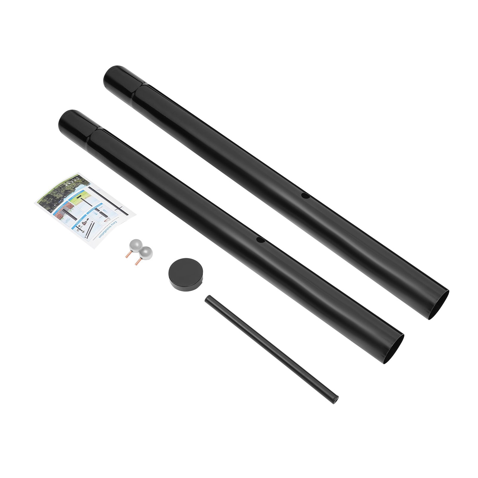Outdoor Lamp Post with Cross Arm, Split Street Light Pole, Outdoor Lamp Post for Driveway, Pathways, Front Yard