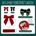 thumbnail image 4 of 24 PCS Red & Green Vintage Velvet Christmas Bows -Cozy 4.5 Inch Bows for Christmas Tree Ornaments, Wreath Accents, Gift Wrapping, Wine Bottles, Stair Railings, DIY Crafts & Xmas Home Decor, 4 of 18
