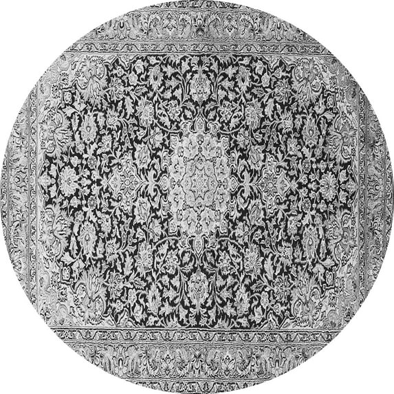 Ahgly Company Indoor Round Medallion Gray Traditional Area Rugs, 6' Round