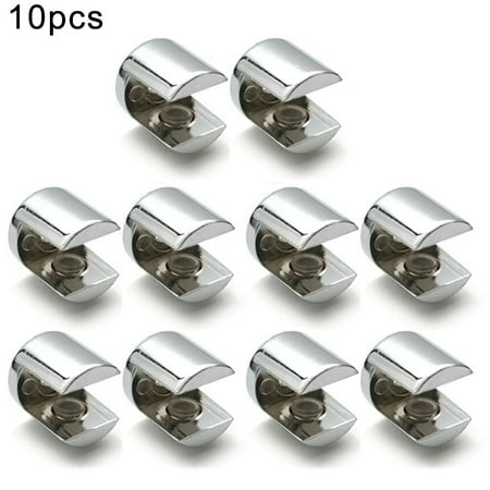 

Rooha 10pcs Glass Shelf Support Clamp Brackets Clip Polished Chrome Shelves 6-12mm
