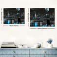 thumbnail image 6 of Acheng Wall Art Canvas Painting Black White and Blue New York Brooklyn Bridge 1 Piece Cityscape Night Building Picture Poster Print Framed for Living Room Bedroom Kitchen Office Home Decor 20x16inch, 6 of 6
