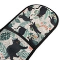 thumbnail image 4 of Yayeee Double Oven Mitt Kitchen Heat Resistant Baking 35" x7" Quilted Cotton Glove, Black Floral Cat Pattern, 4 of 6