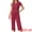 Red, variant on DARING DIVA Women's Capri Pajamas Short Sleeve Button Down Tops with Pants Set M Black