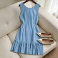 thumbnail image 6 of Admvng Dress for Women Ruffle Hem Sleeveless Round Neck Summer Vacation Sundress, 6 of 7