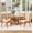 2-Natural-5, variant on Solid Wood Round Extendable Dining Table Set 5-Piece with Woven Back Chairs, Natural Oak Finish, 4 Upholstered Seats for Kitchen