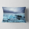 thumbnail image 2 of Designart Beautiful Melting Glacier in Iceland - Landscape Printed Throw Pillow - 12x20, 2 of 5