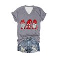 thumbnail image 4 of Womens T Shirts Christmas Santa Print V Neck Short Sleeve Graphic Spring And Summer Casual Outfits Hawaiian Shirt For Women, 4 of 4